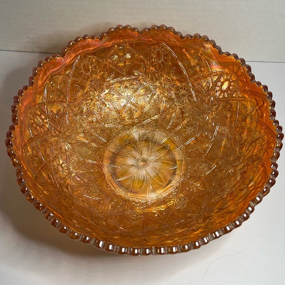 Stunning Imperial Glass Marigold Hattie Pattern Scalloped Edge Bowl 7-1/2" - Picture 13 of 16
